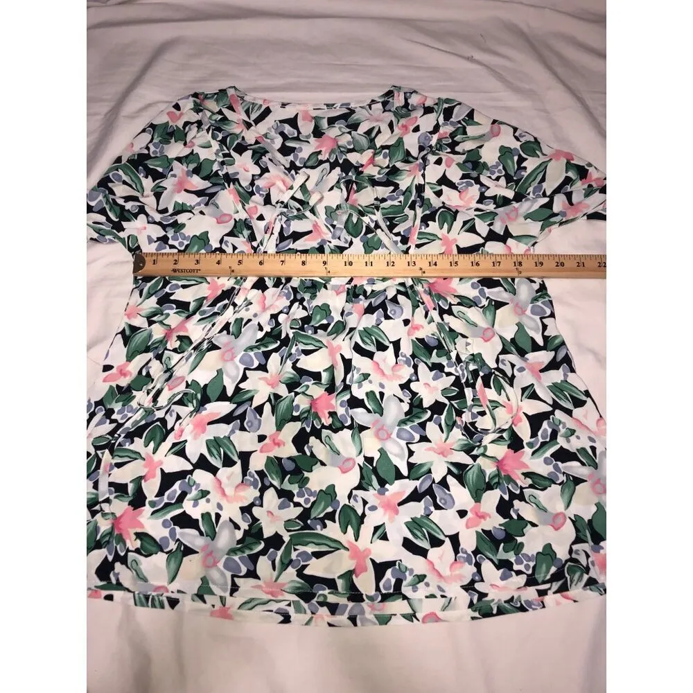 Floral Long Sleeve Blouse Size S 4 Peasant Top Boho Festival Dressy Loose Fit - Image 4