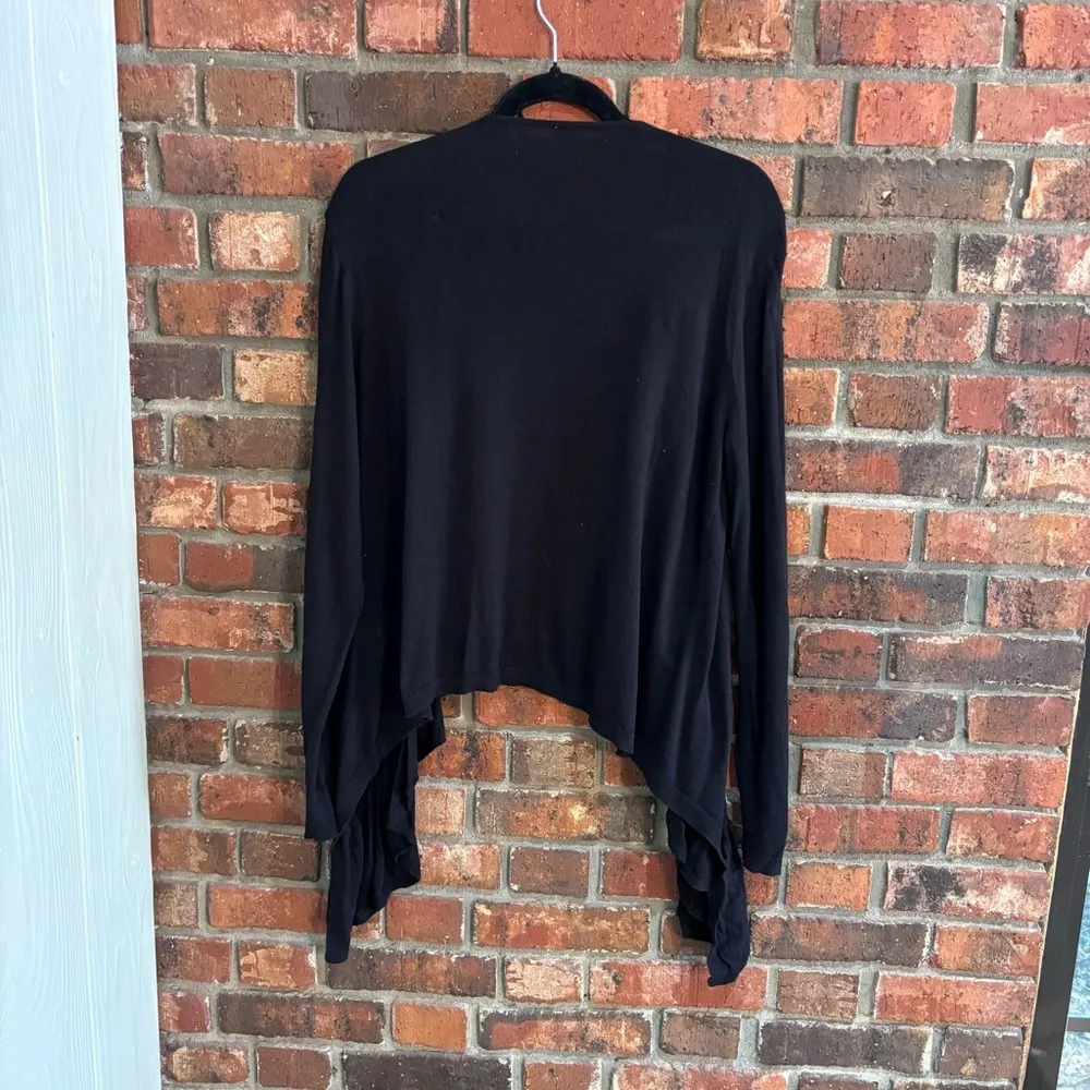 Cupio womens open front asymmetrical lightweight cardigan black L - Image 4