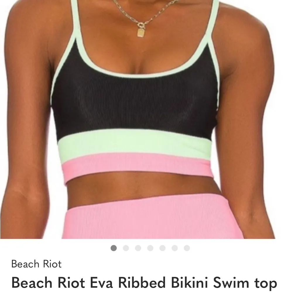 Beach Riot Black, Mint, and Lavender top size Small - Image 3
