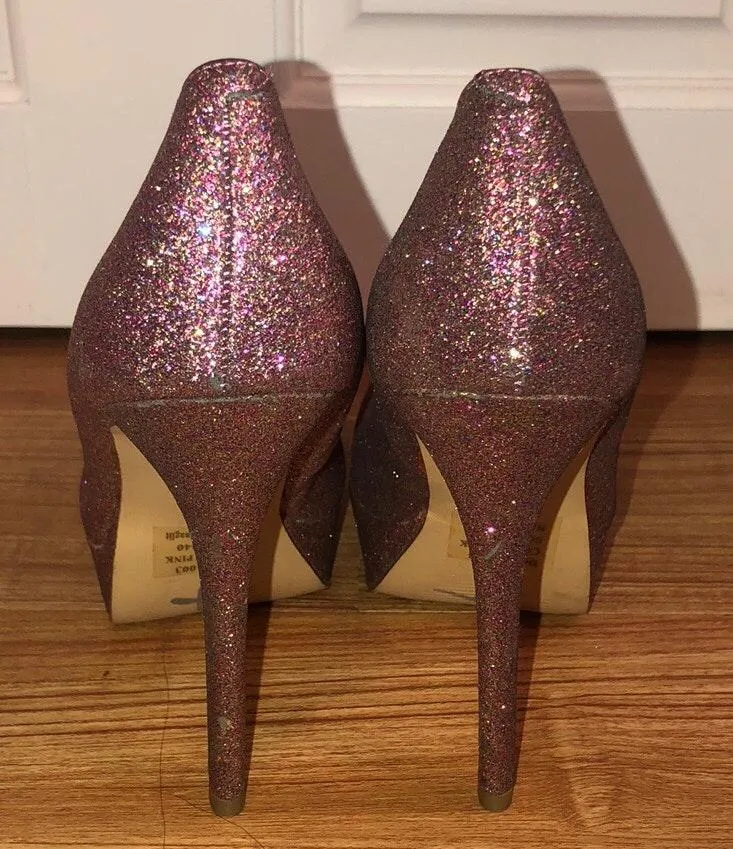 Sparkley Heels Pink Size 8 - Image 4
