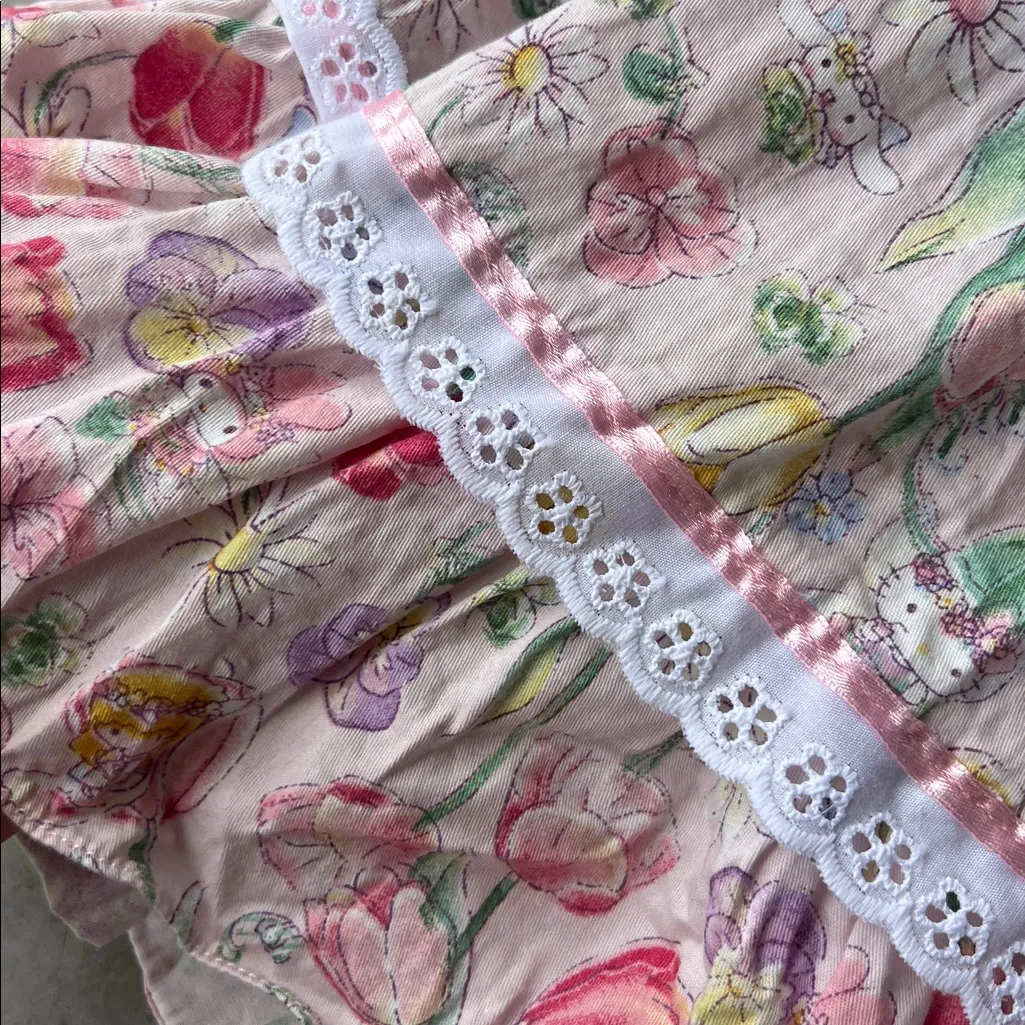 Chamber of Pastel Custom Baby Doll Hello Kitty Puff Sleeve Dress Size Med ♣️ White - Image 2