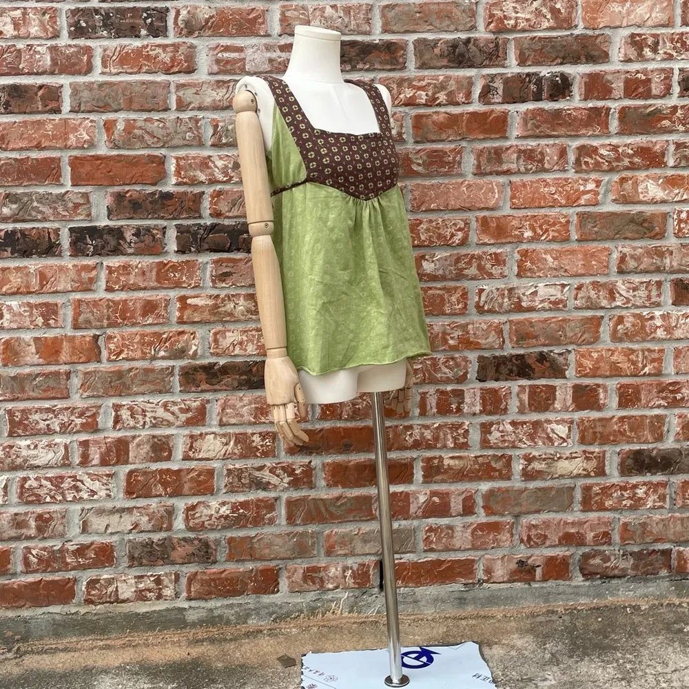 American Eagle brown.& green floral patterned top/ S / Excellent condition - Image 9