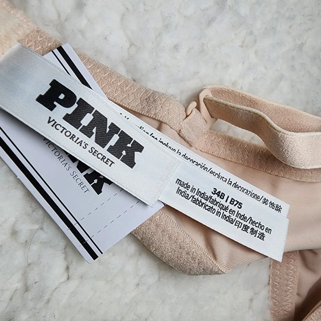 34B Pink Victoria's Secret Wear Everywhere Super Push-Up Bra, Marzipan Color. - Image 11