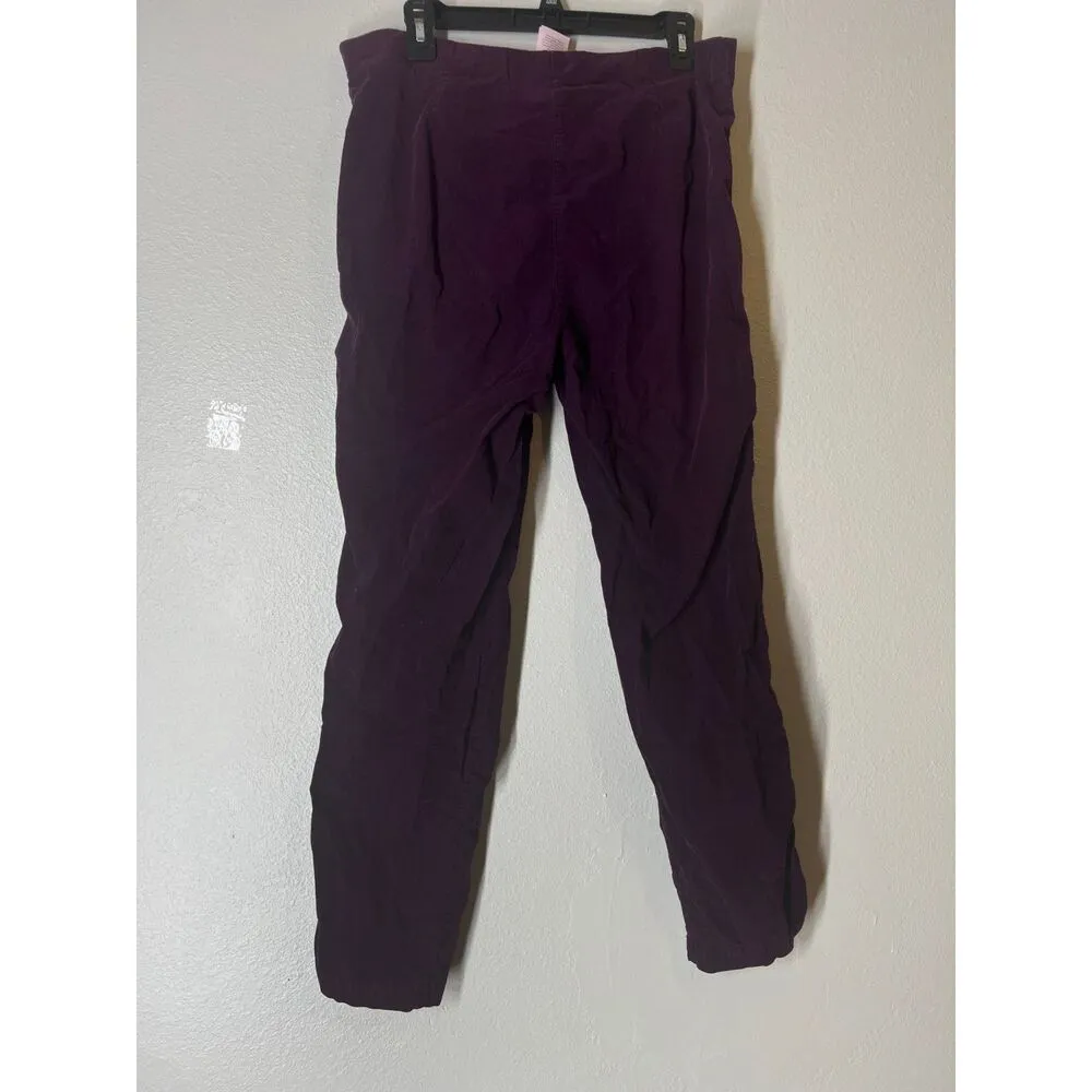 Oska Purple Pull On Micro Corduroy Pants Womens Sz 4 Tapered Leg - Image 2