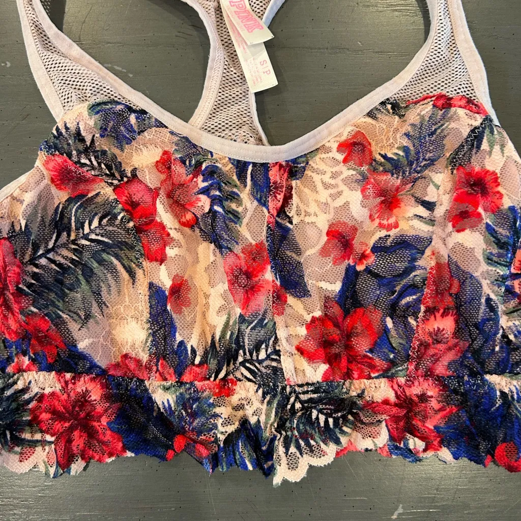 PINK Victoria’s Secret Floral Tropical Lace Bralette - Image 2