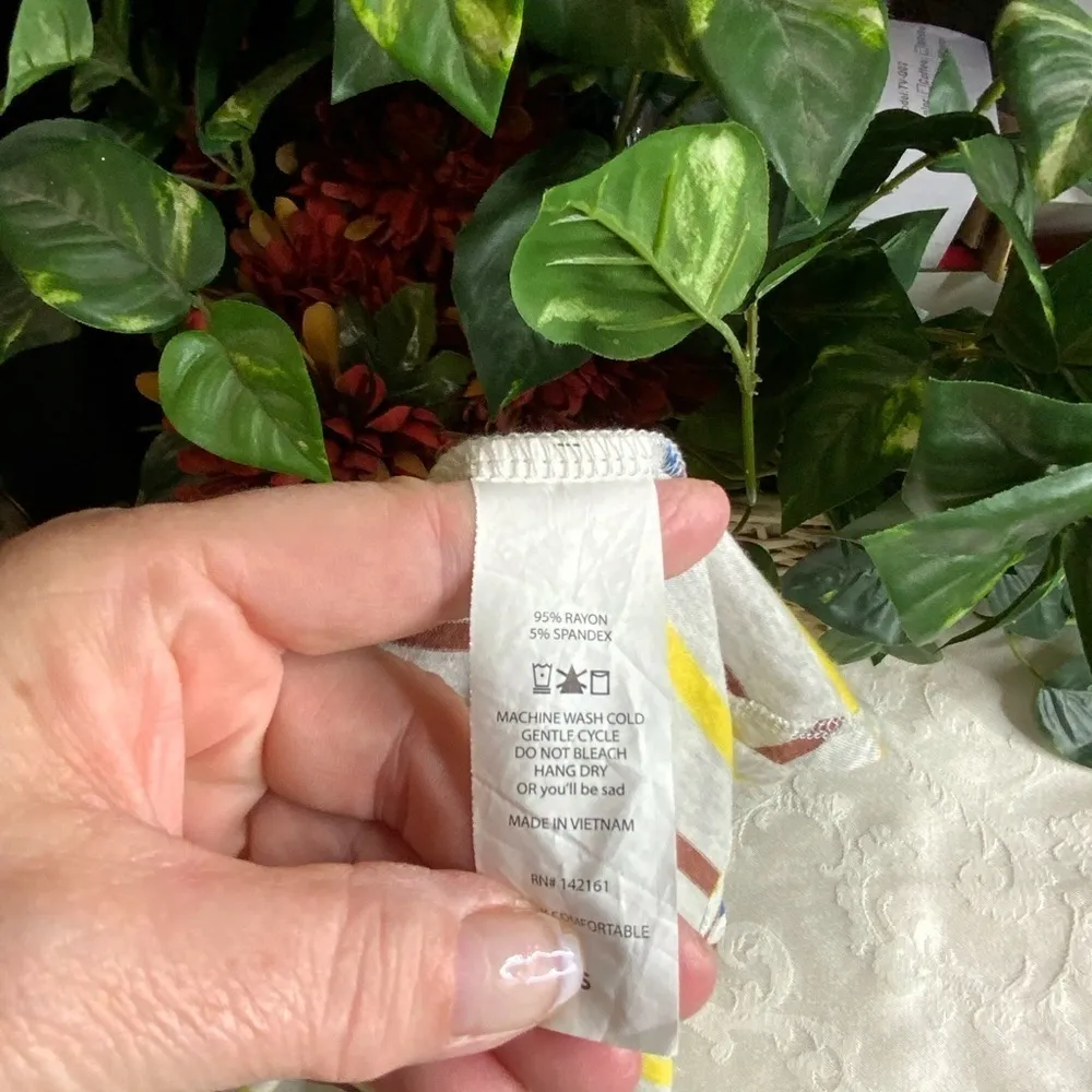 LuLaRoe Multicolored Vertical Stripe T-Shirt Dress Hi/Lo Maxi Dress XS - Image 9