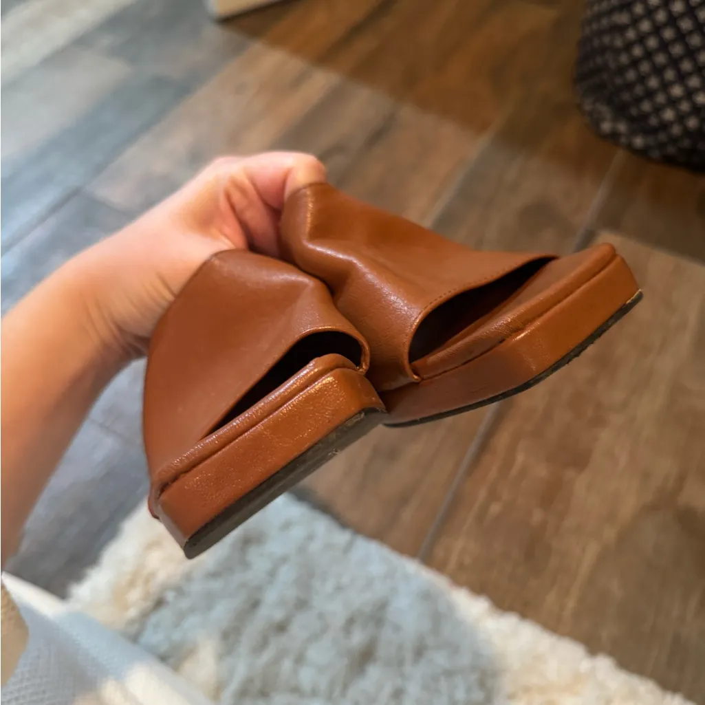 Princess Polly  Brown Leather Heels - Image 5