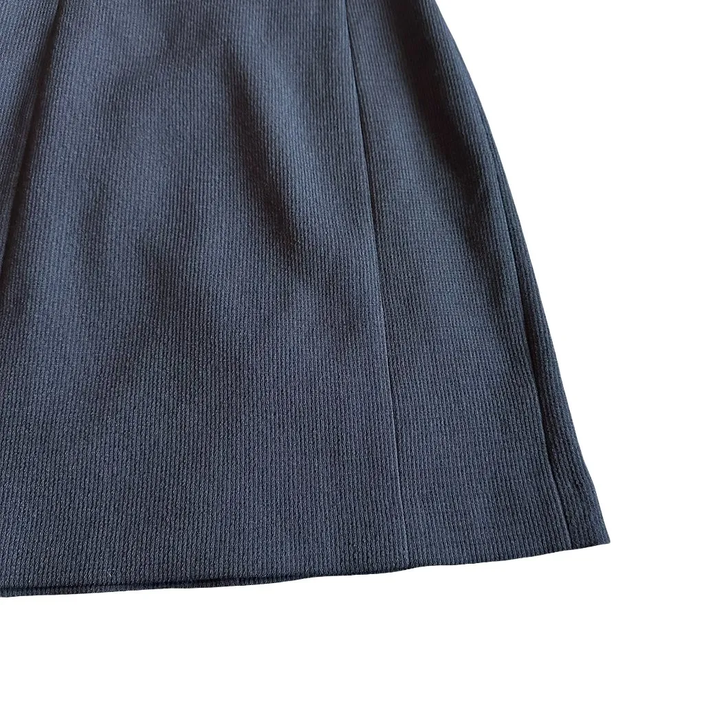 Club Monaco Navy Blue Sheath Dress Textured Fabric Short Bow Sleeves Size 4 - Image 4