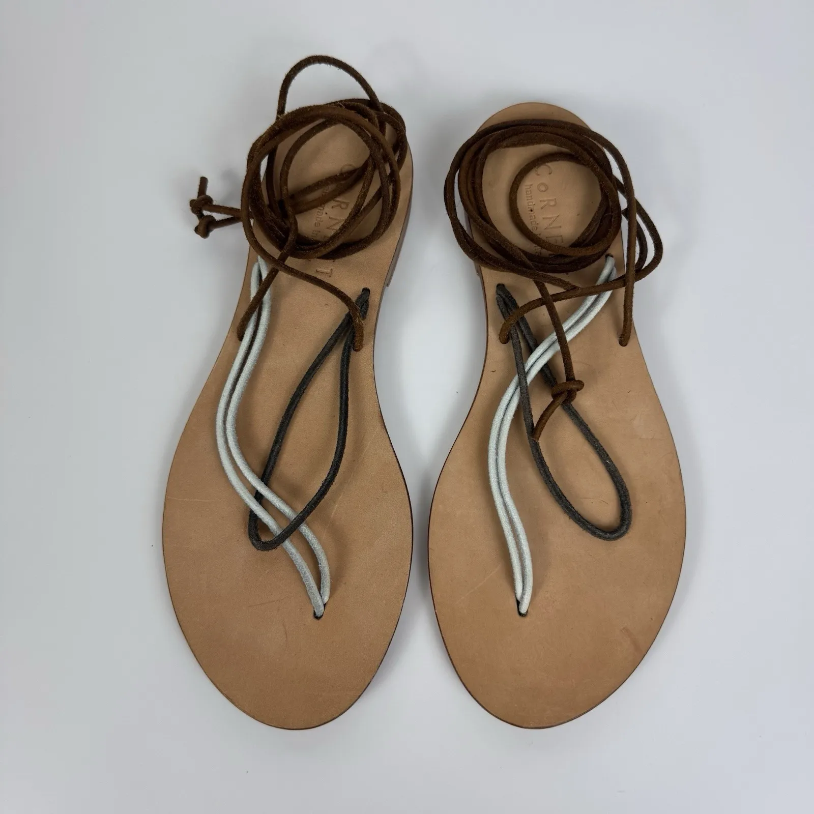 Cornetti Favignana Lace‎ Up Ankle Wrap Flip Flop Sandals Sz 37 US 6.5 - Image 4