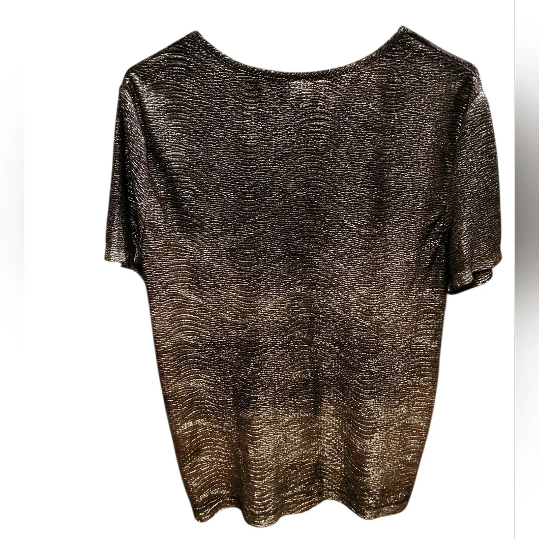 Sparkle & Fade  Metallic Short Sleeve Top - Image 5