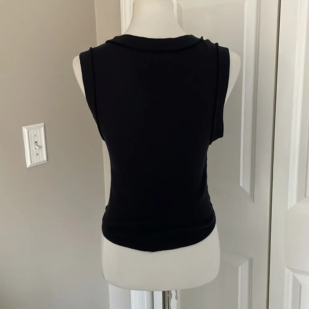 Cutest Simple Black Fitted Free People Tank Top - Image 6