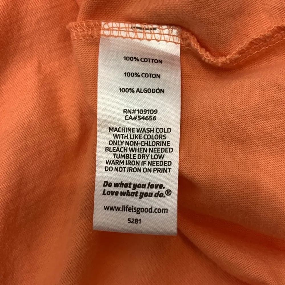 Orange Classic Fit V-neck Wine Glass T-Shirt Size M - Image 7