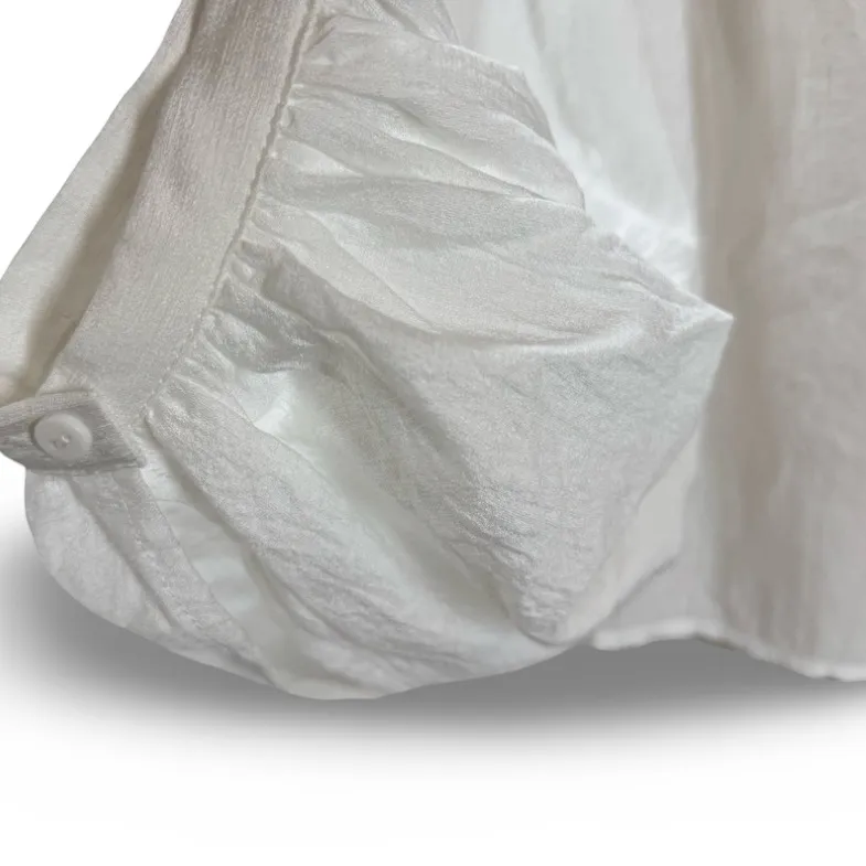 Oversized Gauze Top with Blouson Sleeves, Crisp White blouse sz XS - Image 5