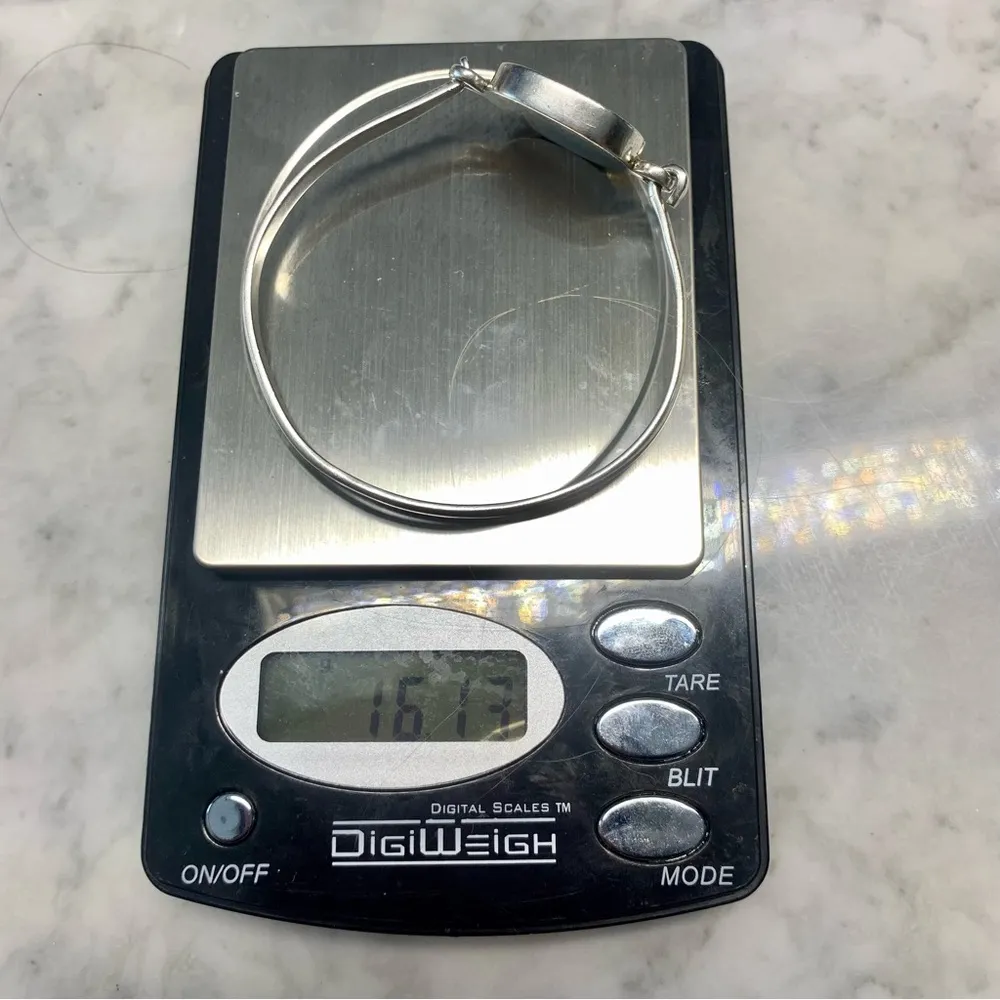 AWK Monogram Clasp Bangle Bracelet Sterling Silver 925 Mexico 7” - Image 7