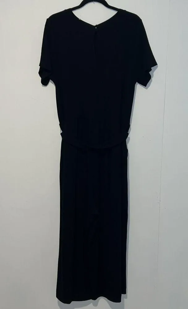 NWT Torrid LCAS Black SS Twist Front Rib Knit Wide Leg Jumpsuit 1083 - Image 2