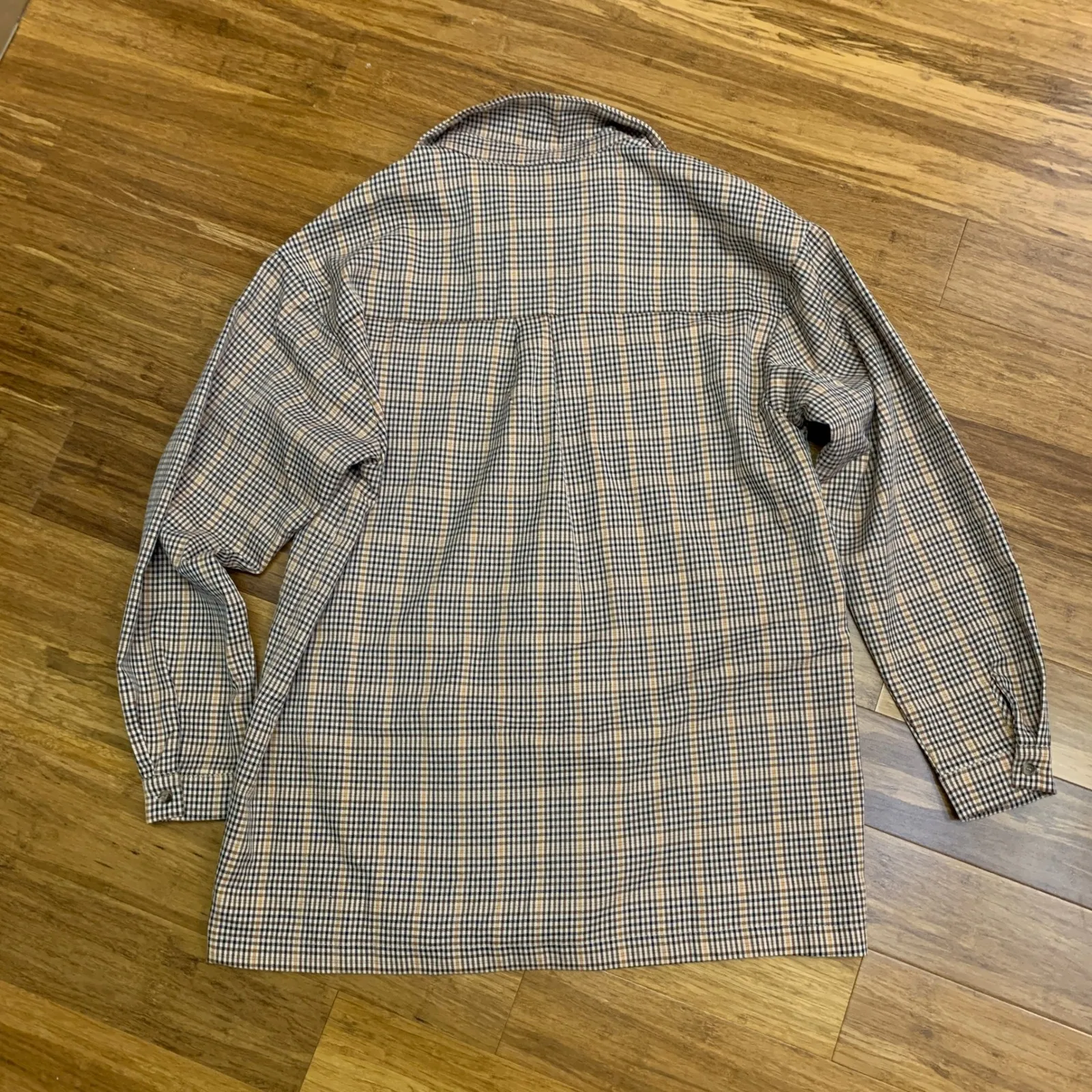 Princess Polly Plaid Shirt Womens Size 2 Jacket Long Sleeve Button Up Top‎ Brown - Image 3