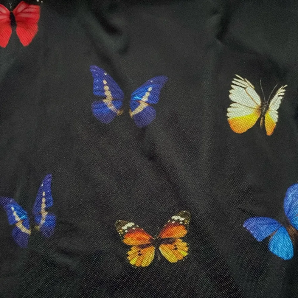 Black Daisy Street Colorful Butterfly Small Skirt - Image 3