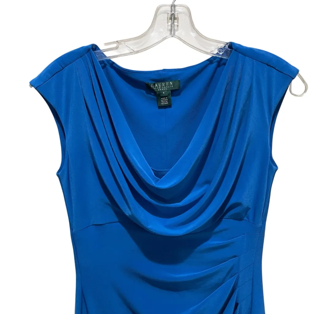Lauren Ralph Lauren Cowl Neck Sheath Dress Blue Women’s Size 4 - Image 4