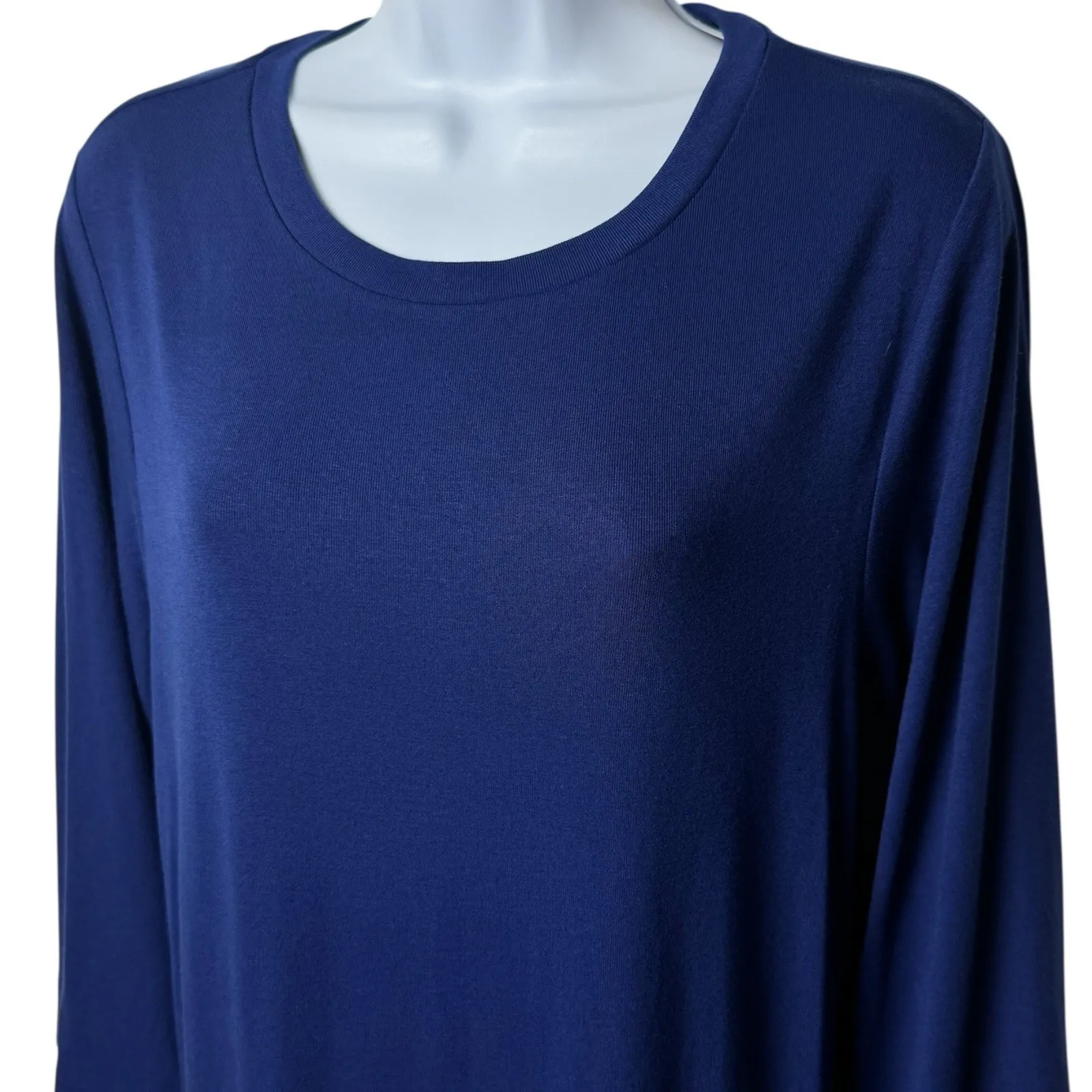 NEW Free-est Periwinkle Jersey Knit Top Coastal Comfort Lagenlook Athleisure M - Image 3