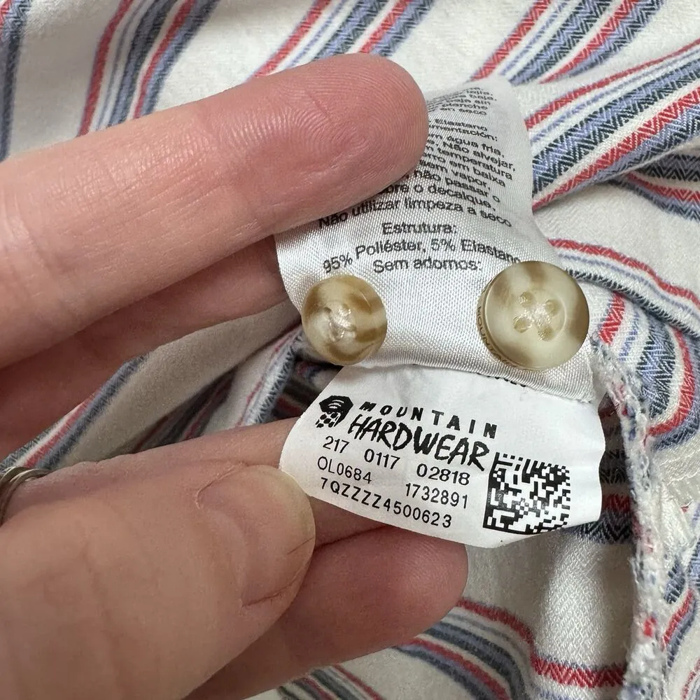 Mountain Hardwear Acadia Funnel Neck Top S/P Striped Popover Hiking Gorp Core - Image 5