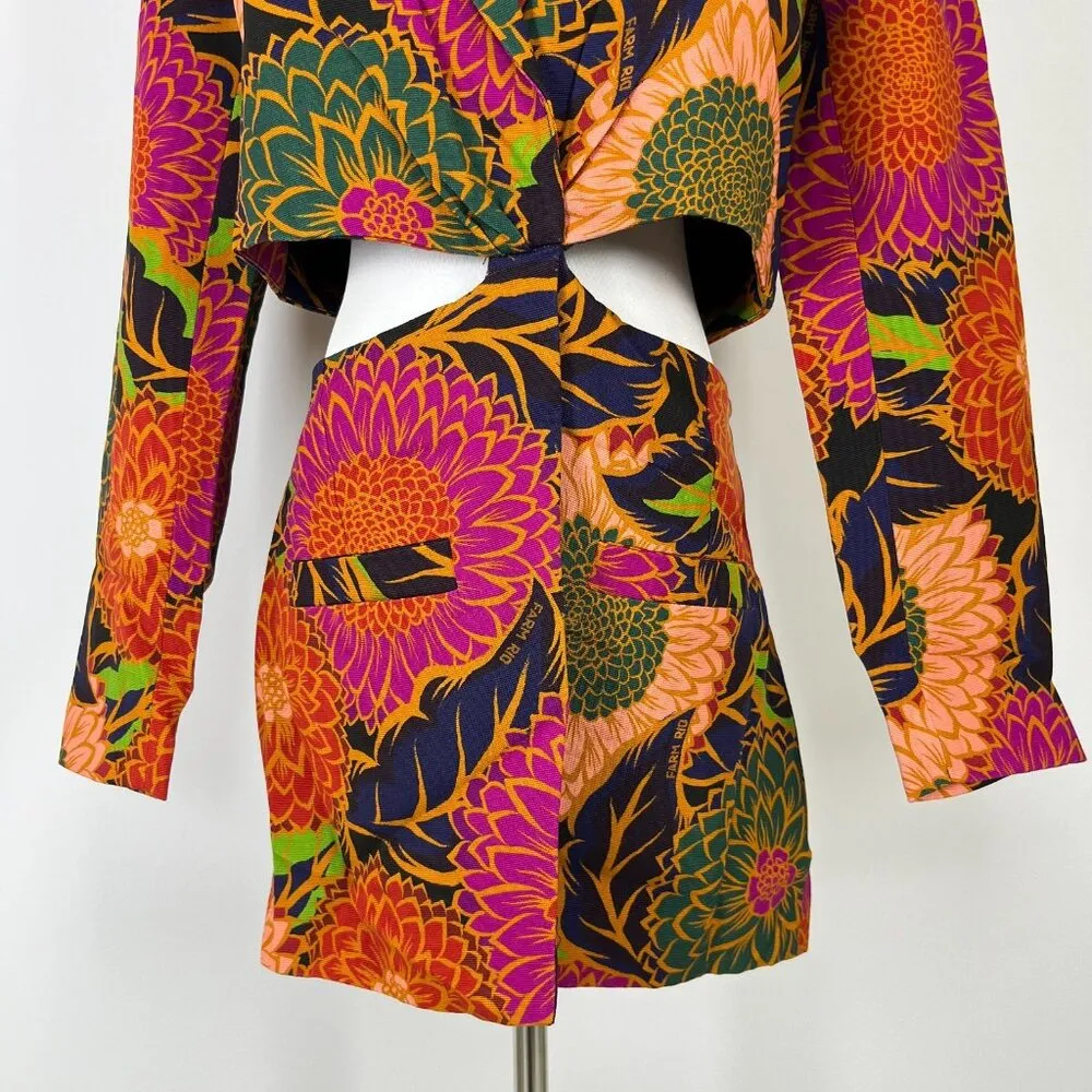 NWOT FARM RIO Multicolor Floral Garden Cut-Out Long Blazer Size S - Image 12