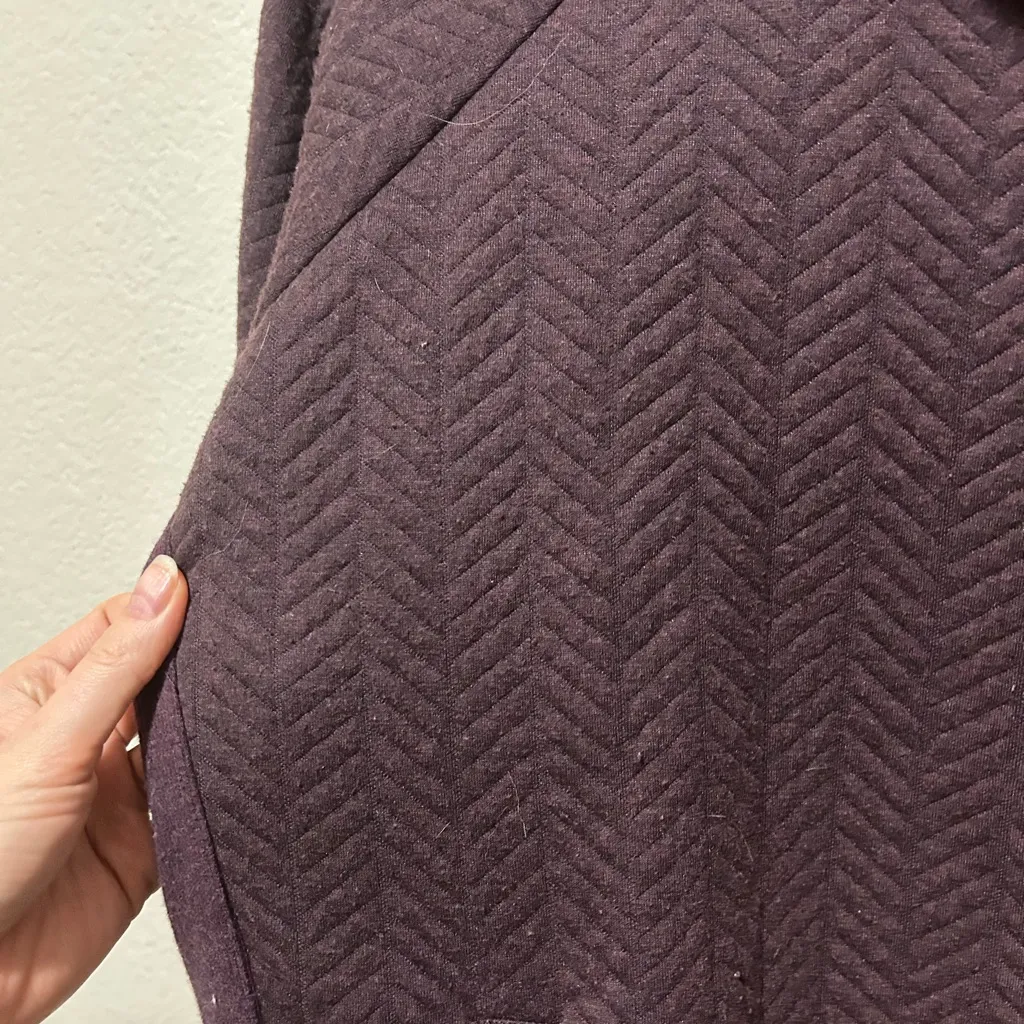 PrAna Quilted Funnel Neck Pullover Sweatshirt Size Medium Plum - Image 4