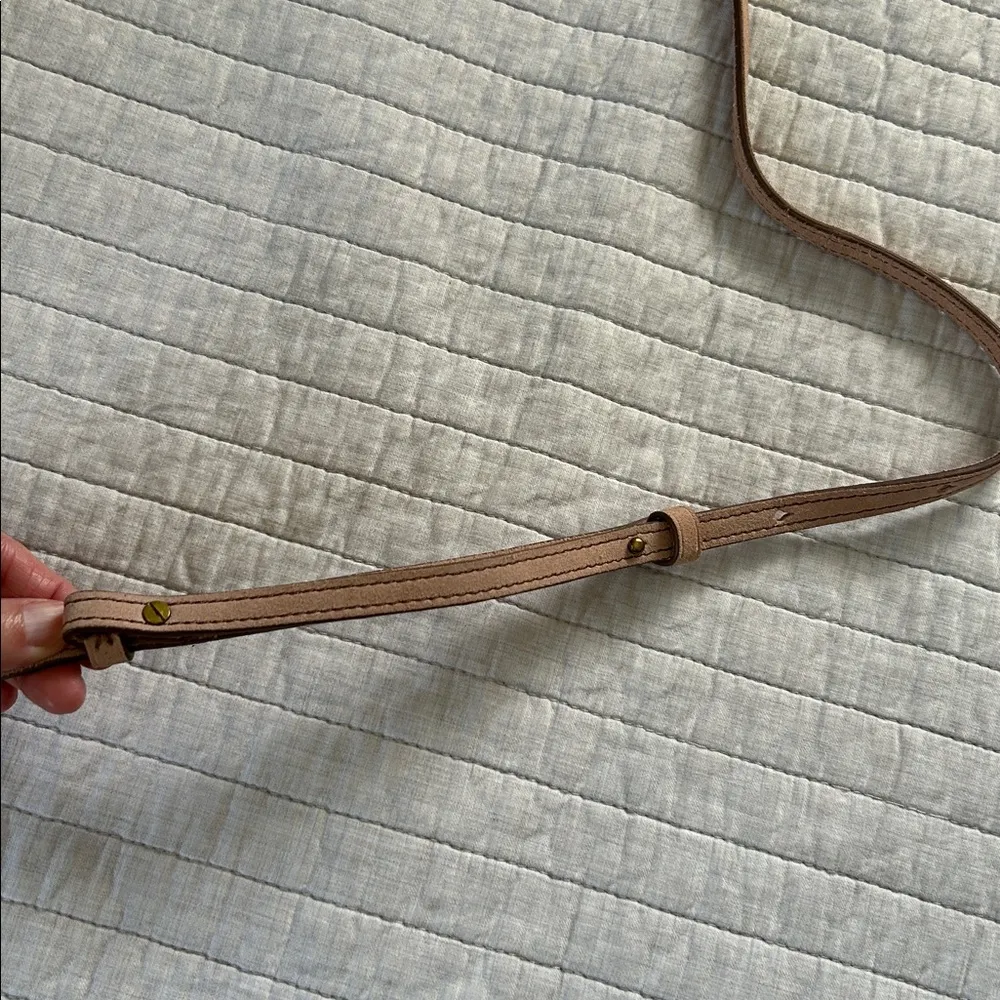 J.Crew baby pink suede 100% leather brass ring small tote bag crossbody​ - Image 12