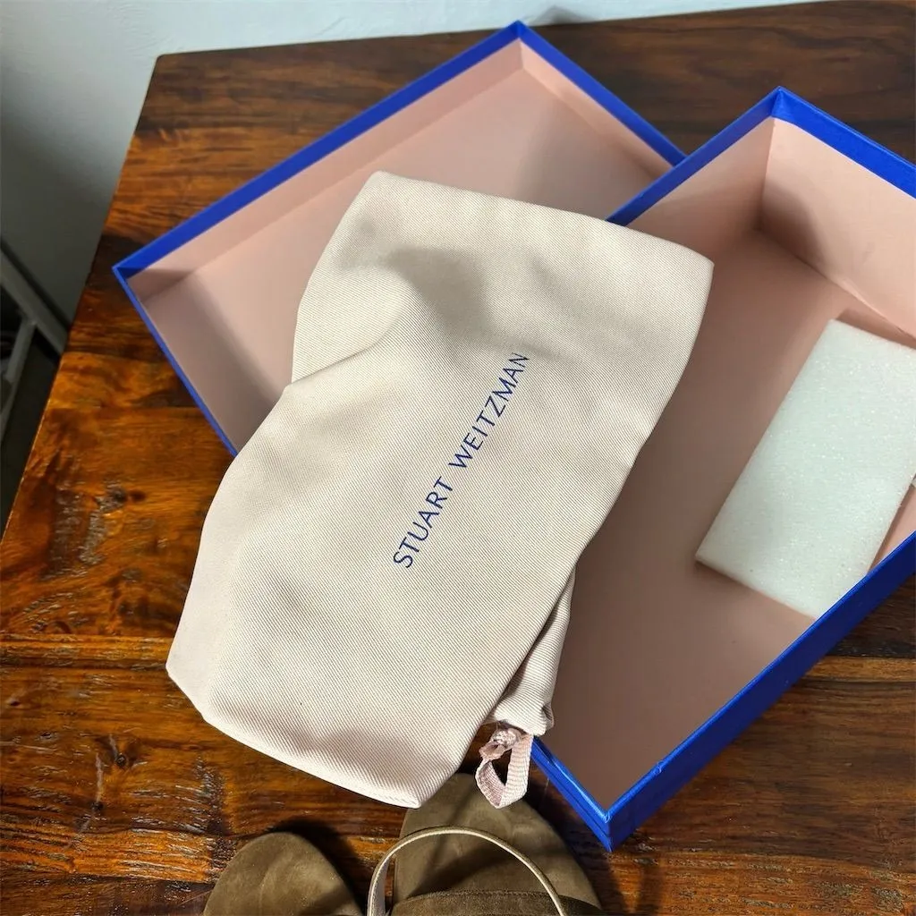 Stuart Weitzman Women's Strappy Block‎ Heels Brown Suede Size 10 - Image 7