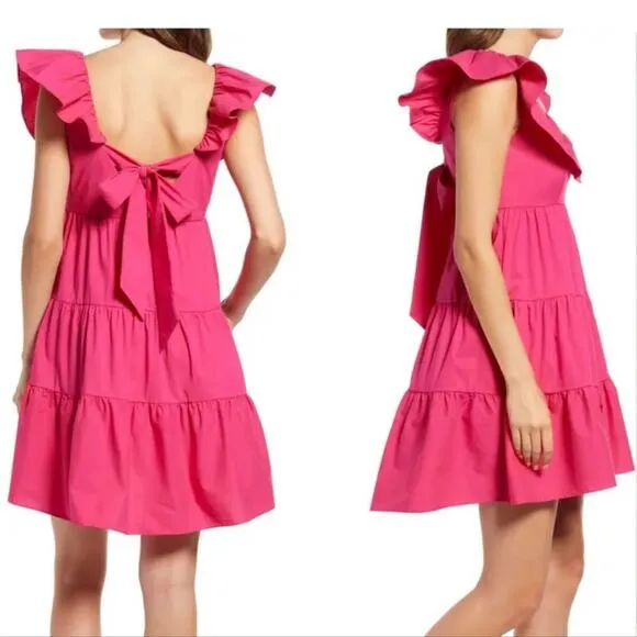 Saylor Karalyn Tiered Ruffle Tie Back Mini Dress Large NWT - Image 3