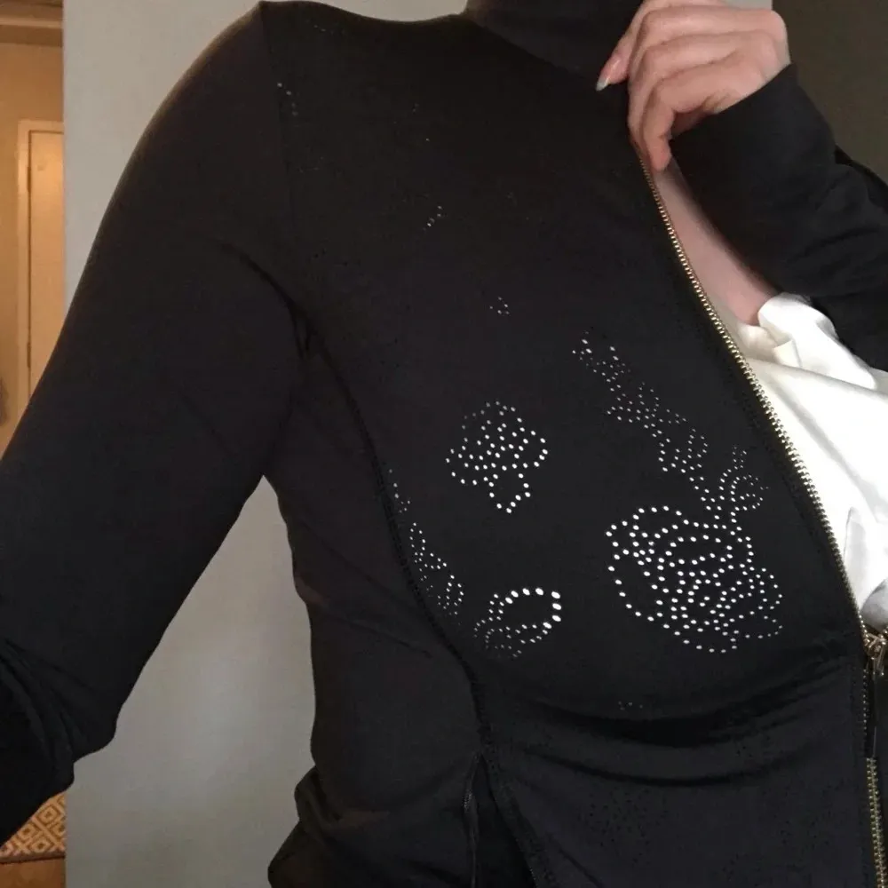 Kate Spade Zip Up Jacket with Floral Mesh Details Size Small - Image 5