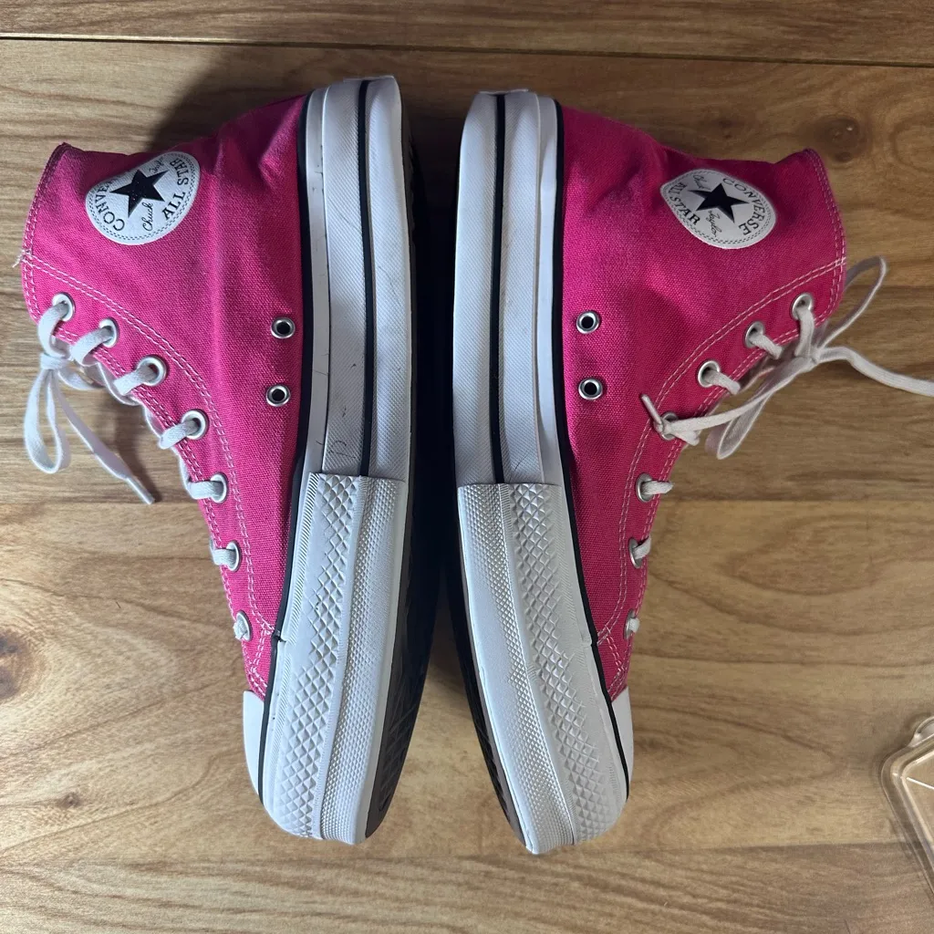 Converse Pink High-Top Sneakers - Image 7