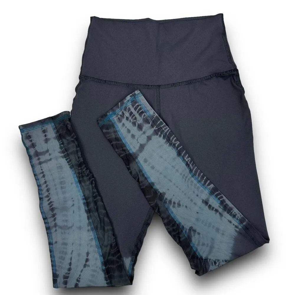 NEW Electric & Rose Athletic 7/8 Leggings Mesh Accent Tie Dye Dark Gray Size XS - Image 3