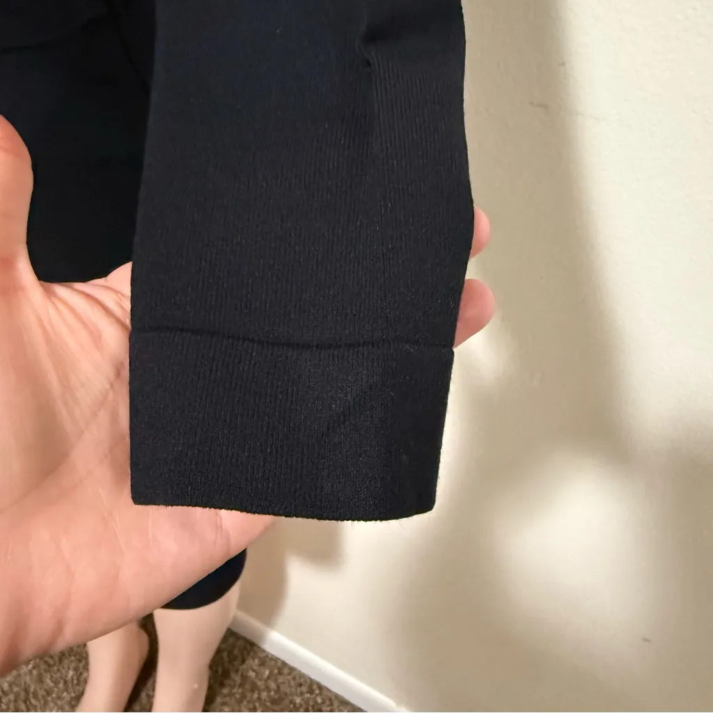 Ann Taylor black dress woman size XS long sleeve fitted thick - Image 5