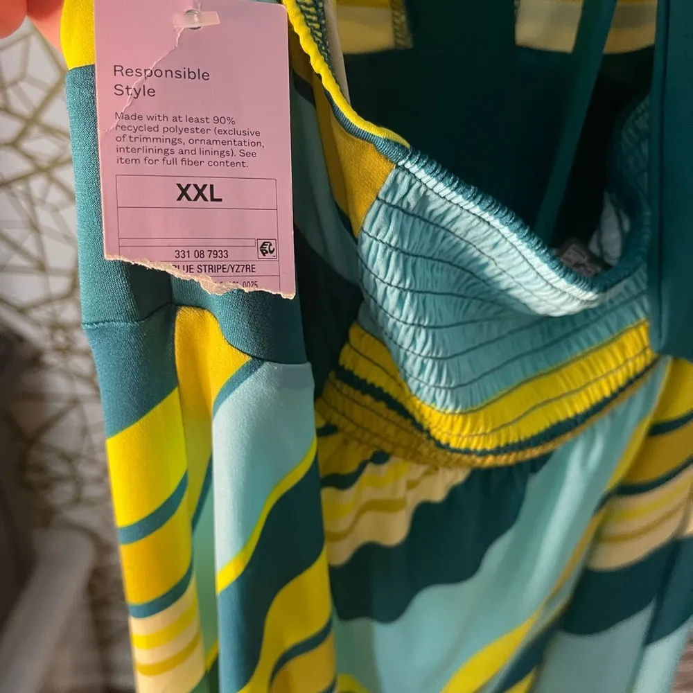 🩵NWT Wild Fable Women's Sleeveless Halter Dress Blue Striped XXL - Image 5