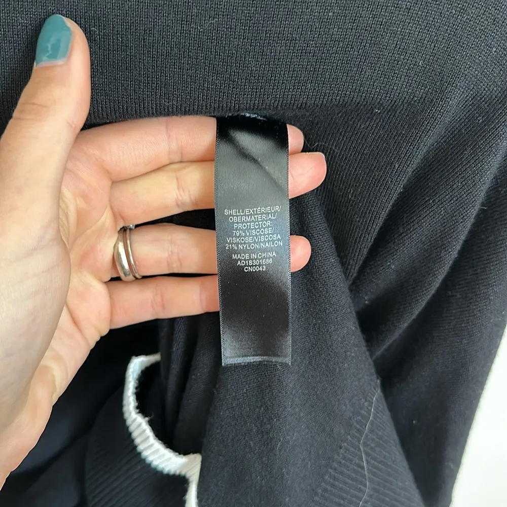 ADRIANNA PAPELL Tipped Turtleneck Sweater In Black/ Size Small - Image 11