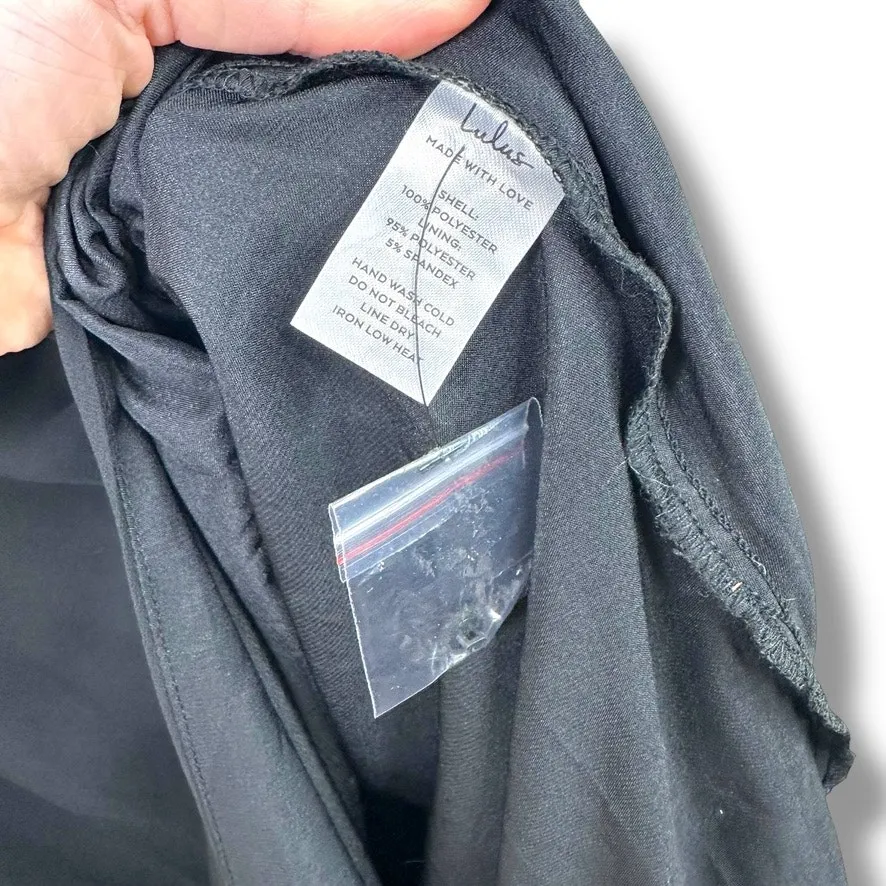 Lulus NWT Dreamy Admiration Black Ruffled Sweetheart Chiffon Maxi Dress Large - Image 11