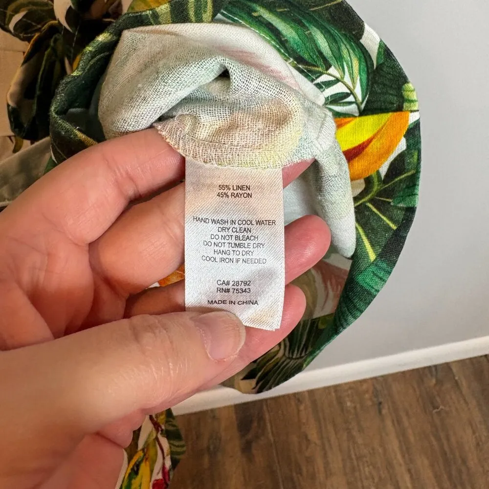 NWT House of Harlow 1960 linen blend tropical print utility dress - Image 4