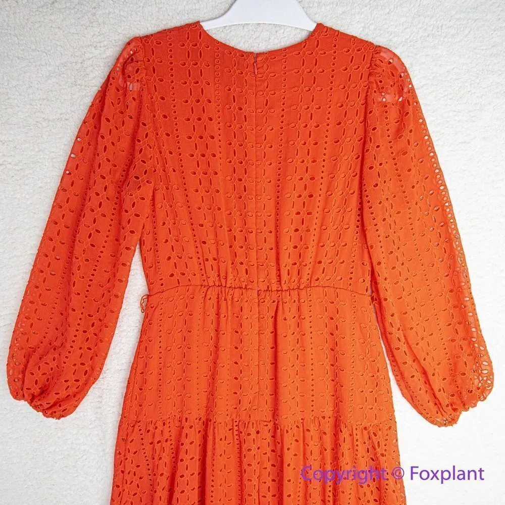 NEW White House Black Market Long-Sleeve Eyelet Maxi Dress, color blazer, size 4 - Image 17