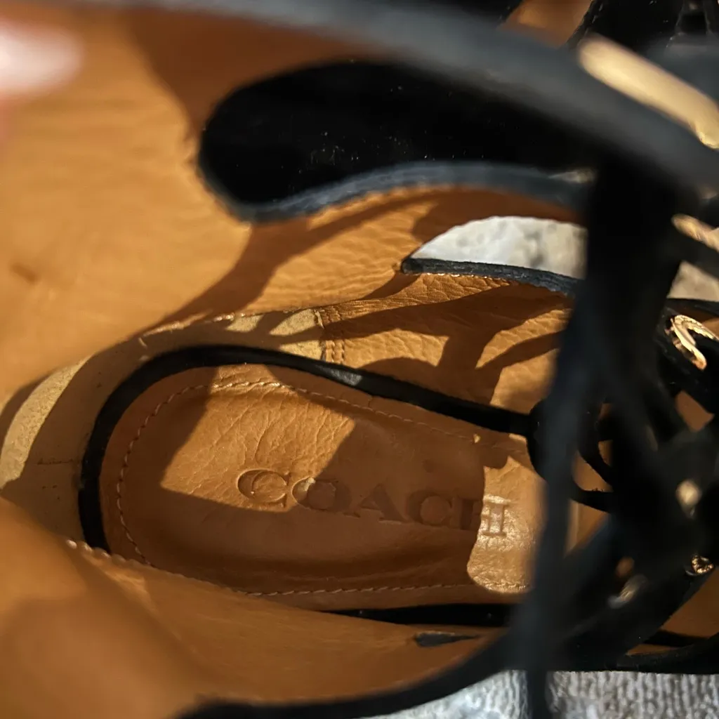 Coach Black Priscilla Lux Suede Heels Size 6.5 US - Image 6