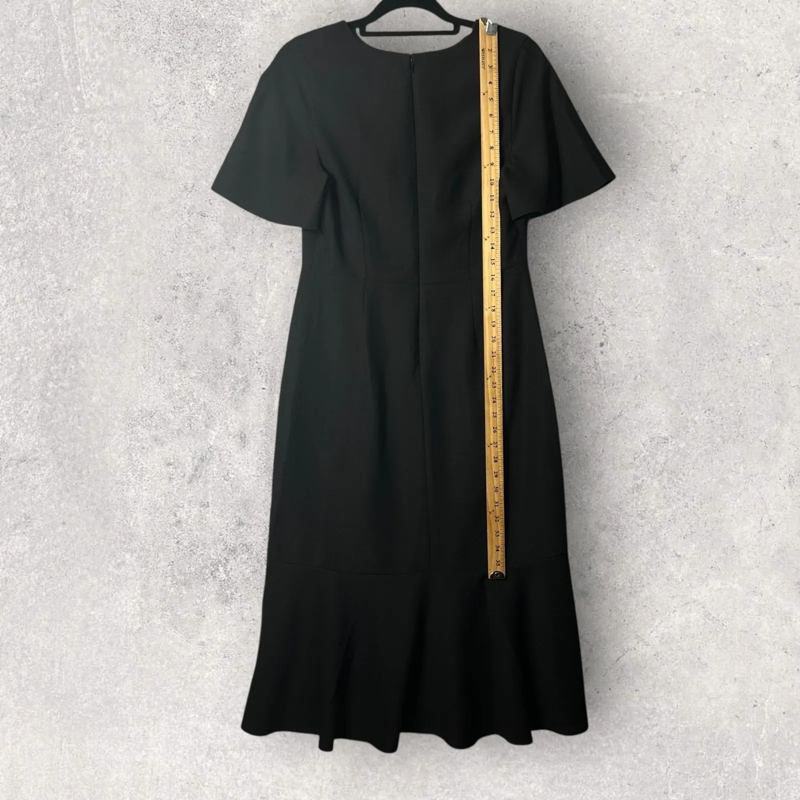 New Banana Republic Flutter Sleeve Midi Dress‎ Black Work Evening Women 6 - Image 10