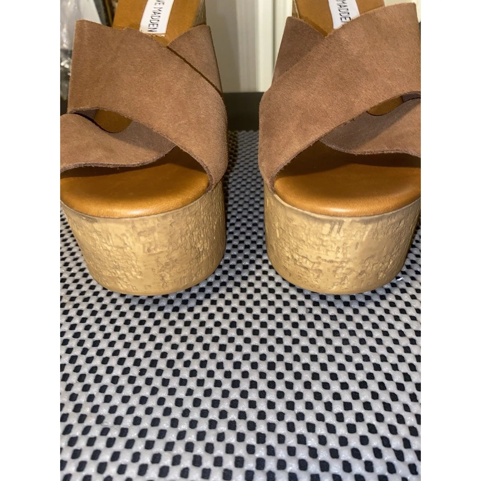 Woman's Dress Sandals Steve Madden Leather Saffron Platform Sandal Sz 7 - Image 9