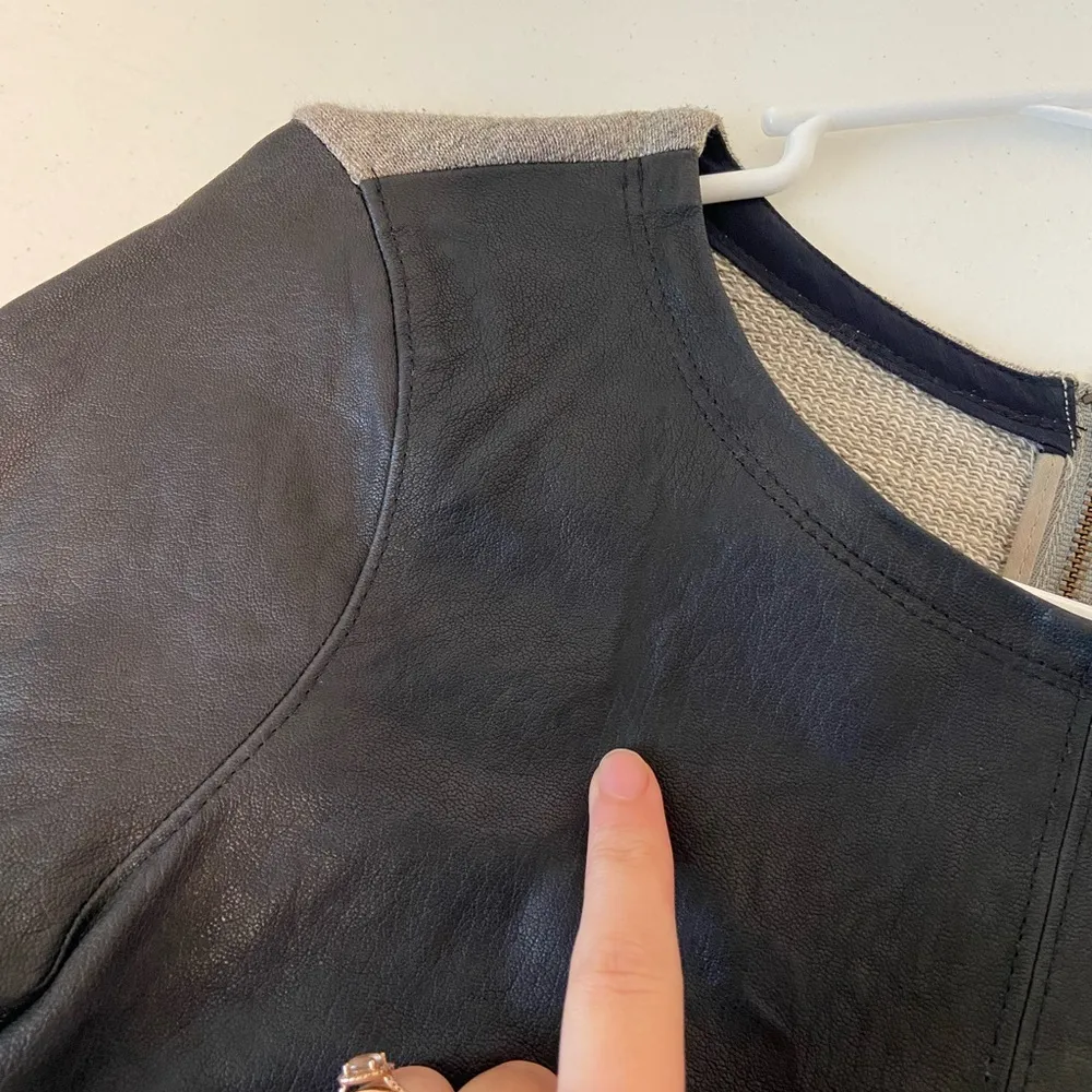 J. Crew women’s leather front knit back zip‎ up top XXS - Image 8