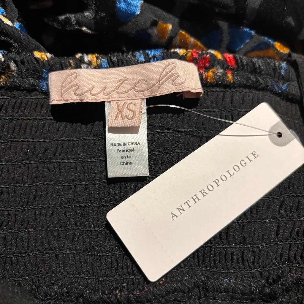 Anthropologie Hutch Velvet Floral Wide-Leg Jumpsuit Size XS Blue Pattern - Image 8