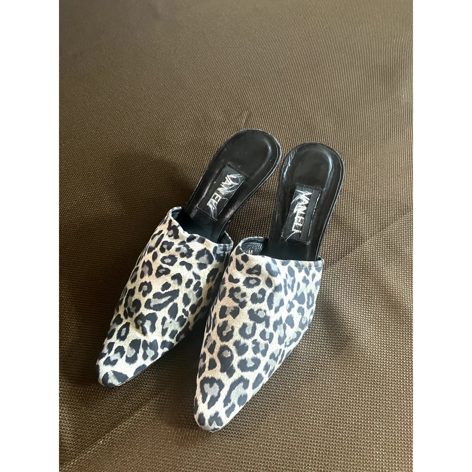 VANELI Leopard Print Kitten Heel Mules ANIMAL PRINT MOB WIFE Size 6.5 Shoes Gray - Image 3