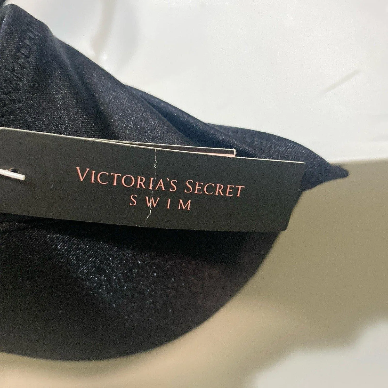 Victoria's Secret SWIM Bombshell Bra Shine Strap Push Up 34C Satin Black NWTS - Image 7