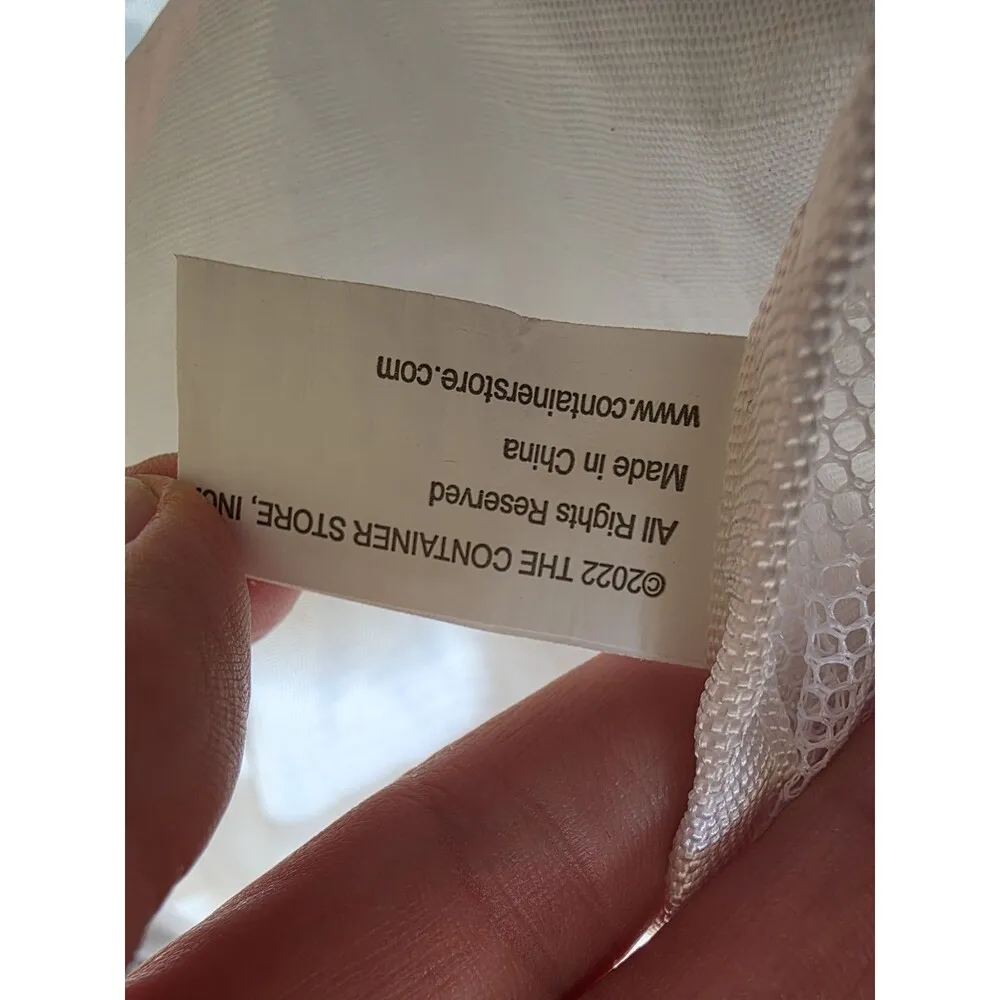 The Container Store Travel Organizer White Zip Mesh Nylon Storage Packable Bag - Image 4