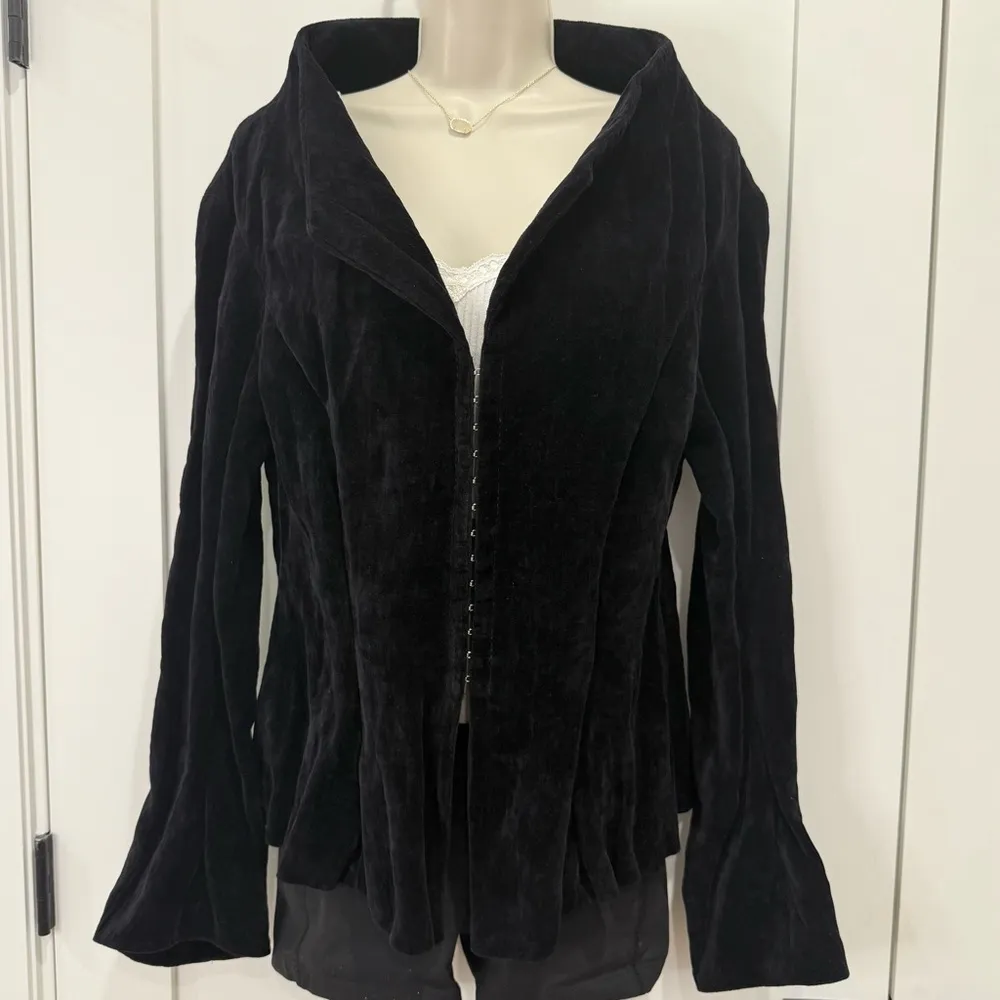 Anett Rostel Black Velvet Jacket Medium Whimsigoth Goth Fairy Victorian Romantic - Image 2