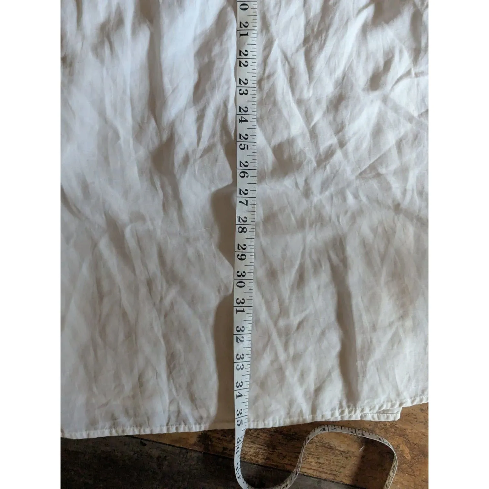 BCBGMAXAZRIA Halter Tunic Dress L Linen Tencel White Glam Boho Lace Overlay - Image 6