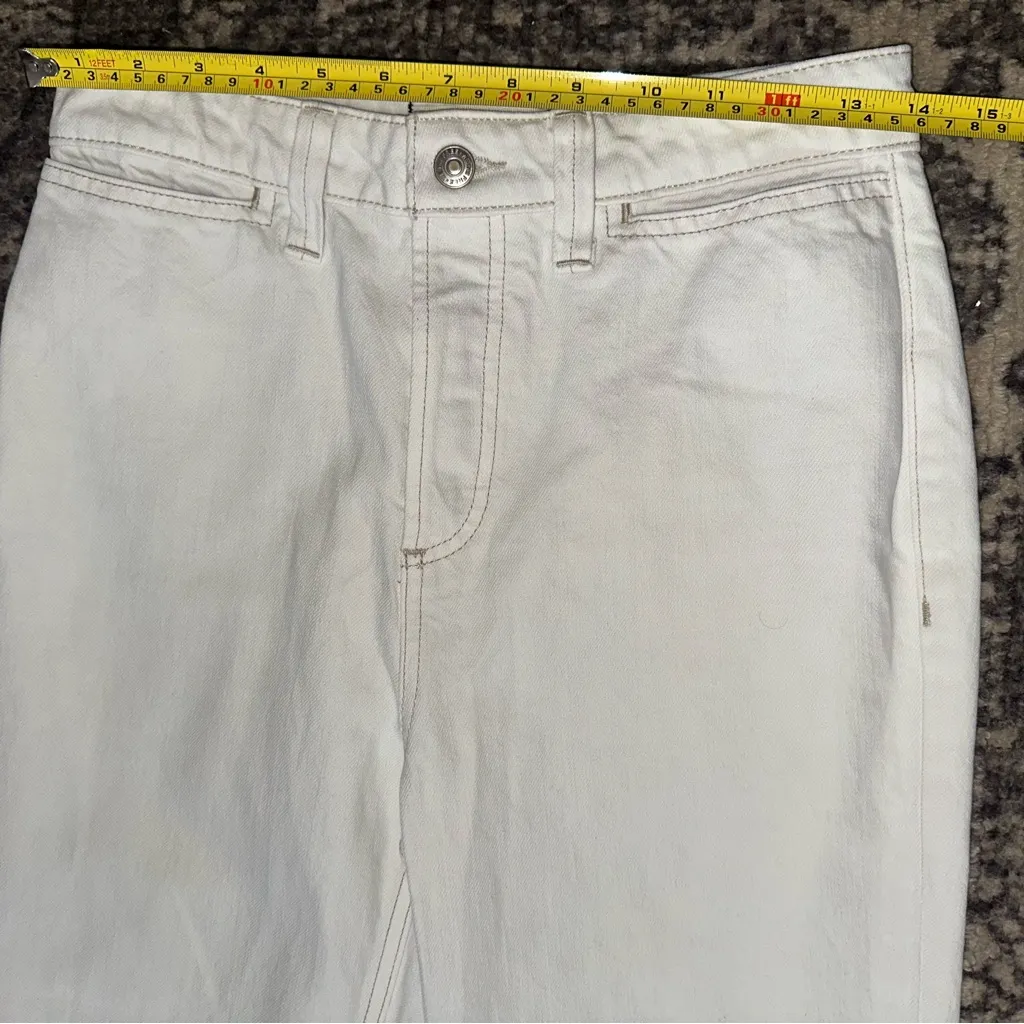 We the Free People Denim Women’s Size 26 Cream Ivory High Rise Flare Leg Jeans - Image 7