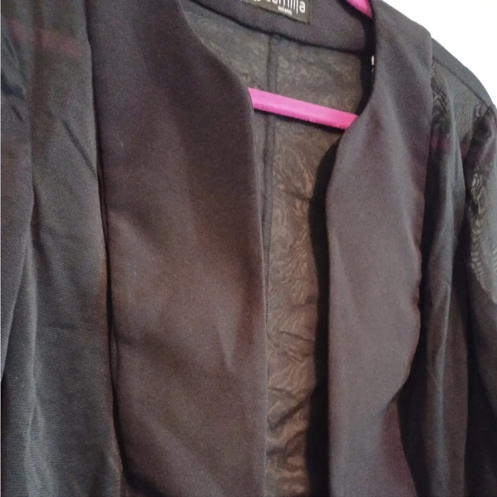 Camillo Milano Sheer Blazer Black Size M - Image 2